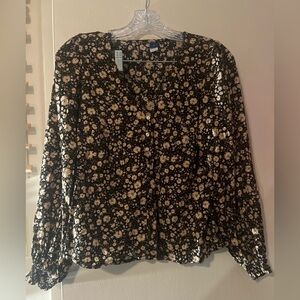 2 for $5, Black Floral Old Navy Peasant Top